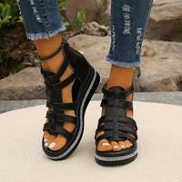Comfortabele wedge sandalen met glamoureuze details - Elvanna