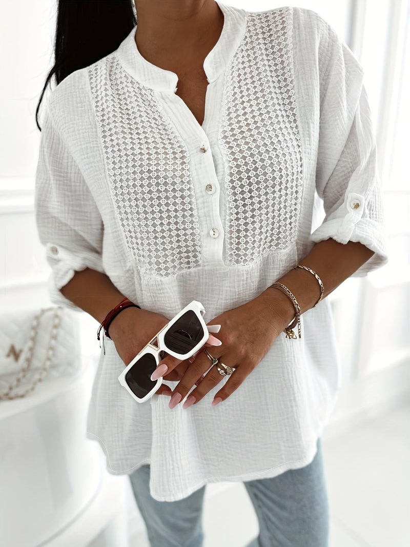 Dames linnen shirt ademend licht comfortabel zomers – Livaira
