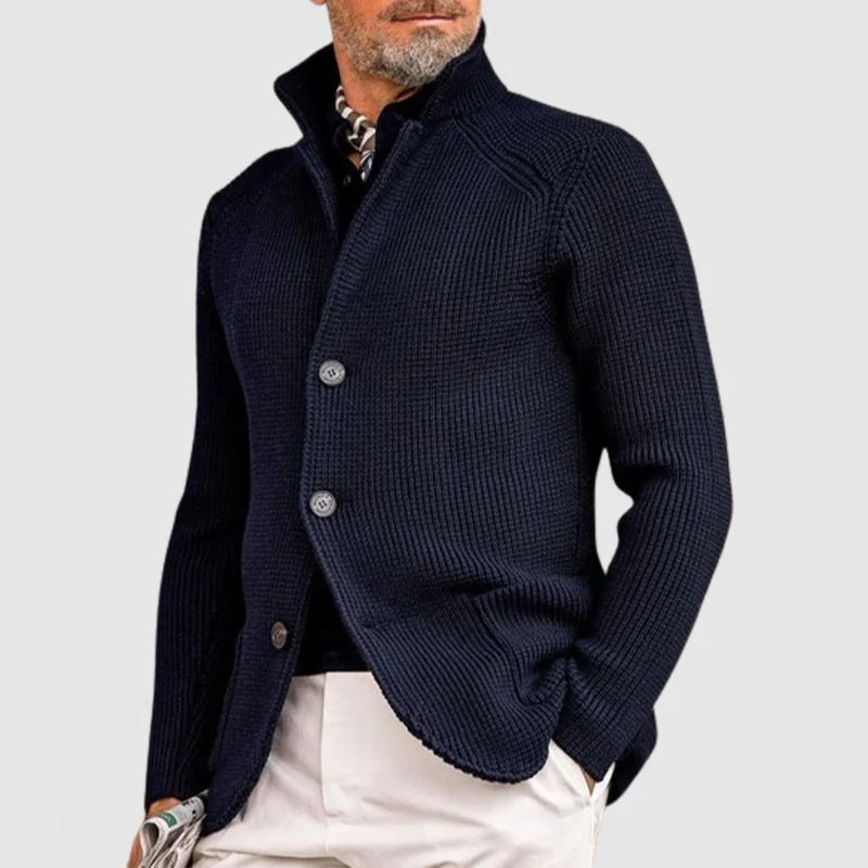Heren cardigan met knopen en klassieke regular fit – Lucien