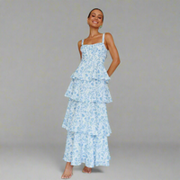 Elegante dames zomerjurk lang bloemenprint - Noor