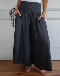 Damesbroek met hoge taille en wijde pijpen – Mirte