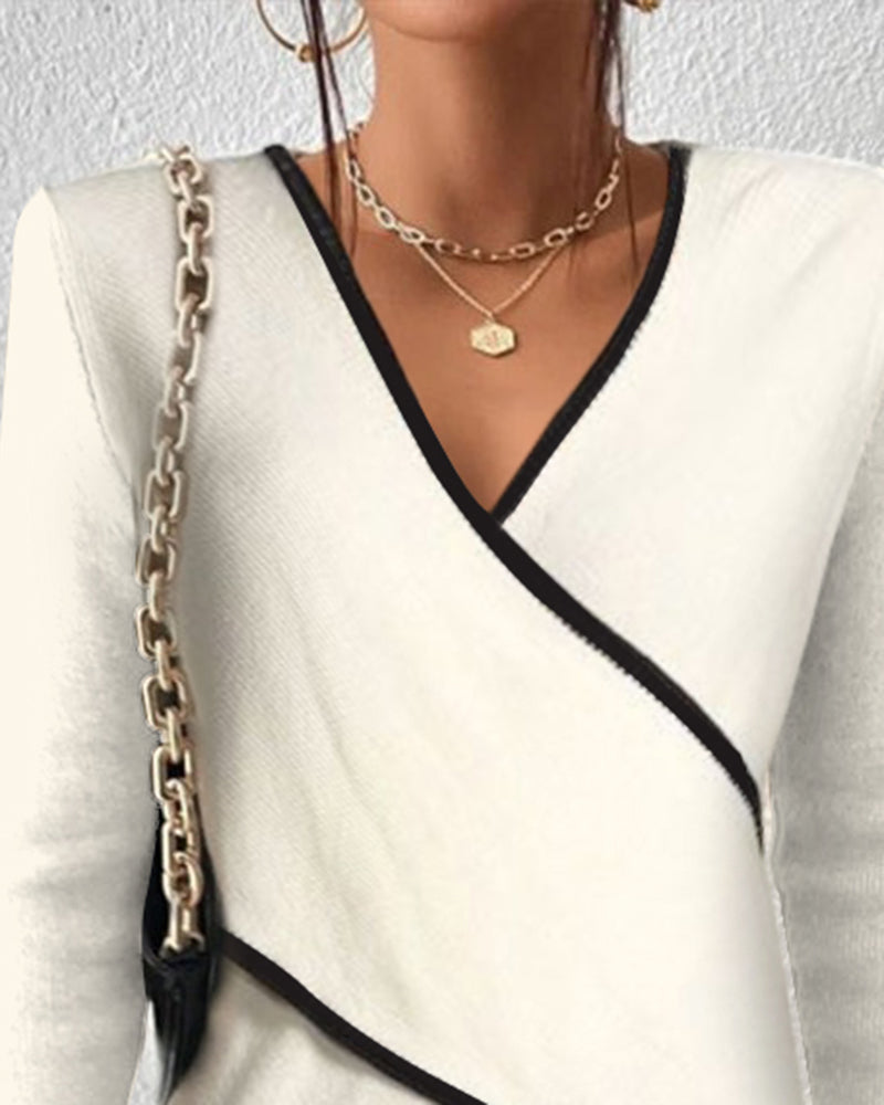 Langsleeve wrap top met elegante pasvorm – Isabel