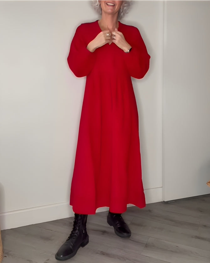 Elegante lange jurk voor koude dagen – Mila