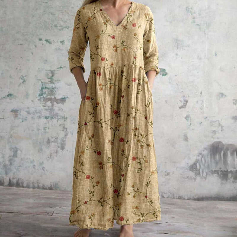 Bloemenprint damesjurk met elegante pasvorm – Juliette