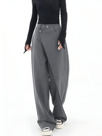 Baggy damesbroek met asymmetrische taille – Nuvéla