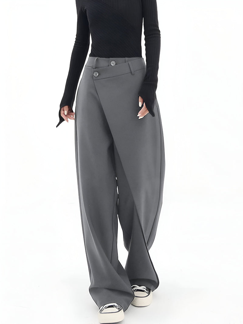 Baggy damesbroek met asymmetrische taille – Nuvéla