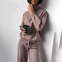 Luxe cashmere dames set met turtleneck en broek - Elise