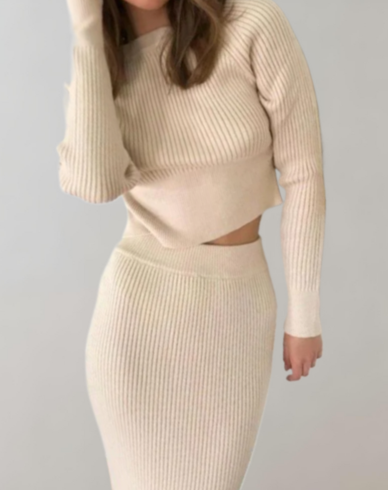 Chic en Comfortabel: Gebreide Tweedelige Set – Ella