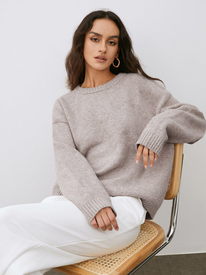 Casual gebreide damestrui met ronde hals – Elise