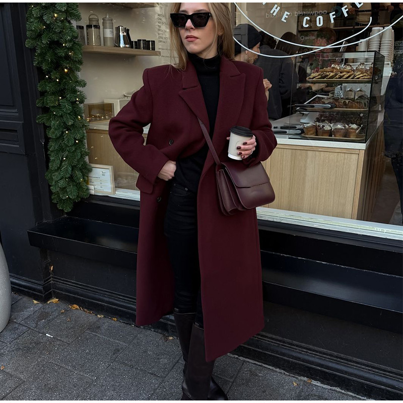 Dubbelzijdige wolmix trenchcoat voor dames – Ruby