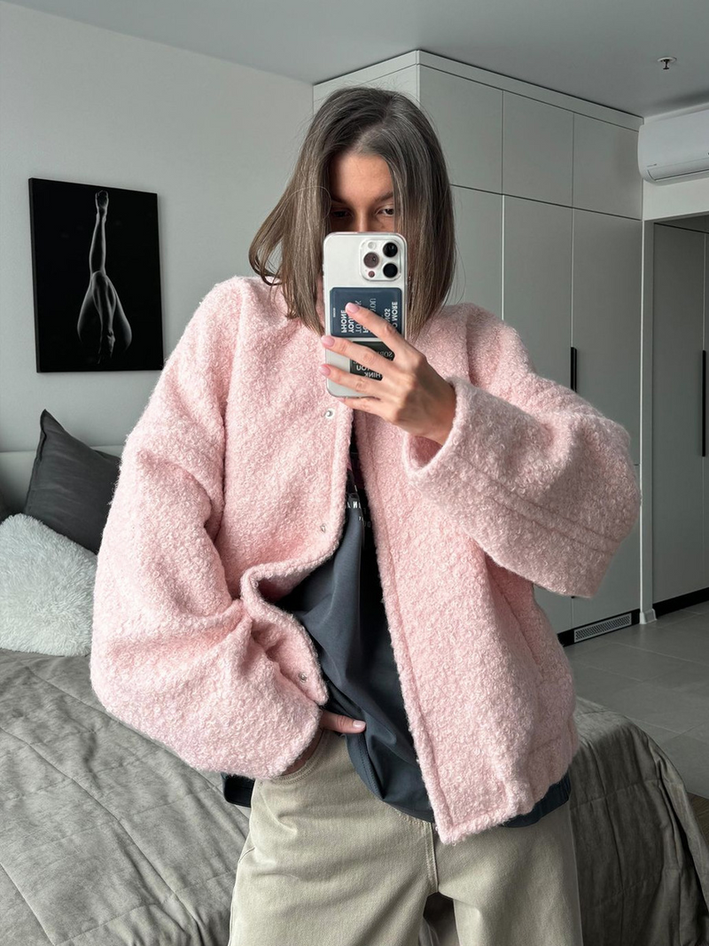 Fluffy nepleren jas met zachte textuur voor dames – Mila