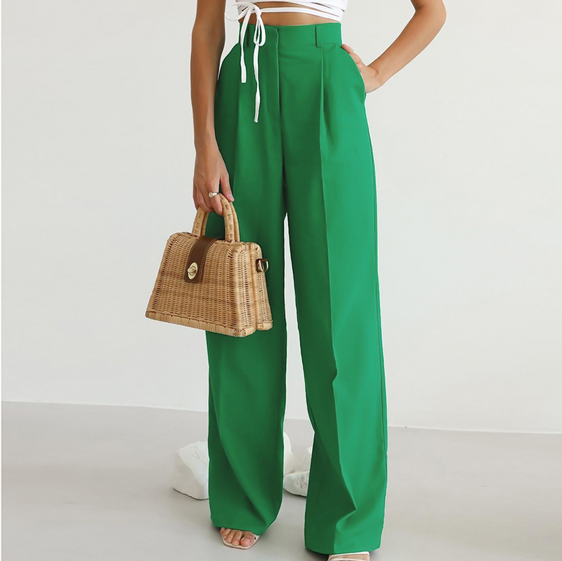 Dames Hoge Taille Wijde Pijpen Broek – Isabella