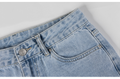 Hoge taille rechte gescheurde jeans voor dames – Mila