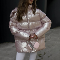 Oversized Hoogglans Metallic Satijnen Pufferjack - Maddie