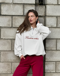 Dames oversized zip-up sweatshirt met kraag – Emma