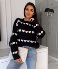 Dames gebreide sweater met hartdesign – Lily