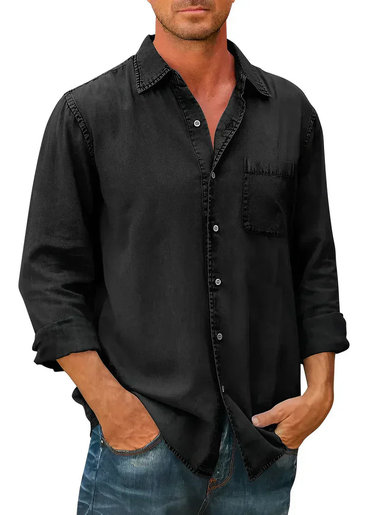 Casual Katoen Linnen Shirt met Knopen voor Heren – Bram