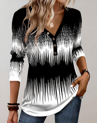 Elegante dames top met V-hals en lange mouwen – Sophie