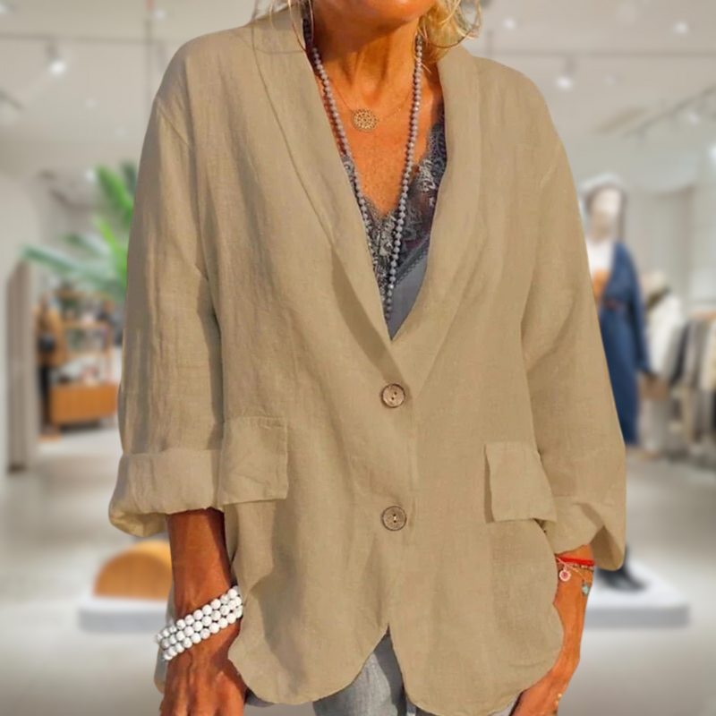 Dames zomerjas linnen licht stijlvol comfortabel – Linaya