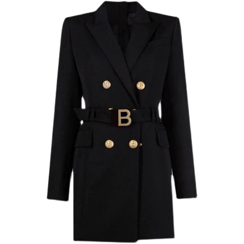 Elegante blazerjurk met riem en luxe details – Victoria