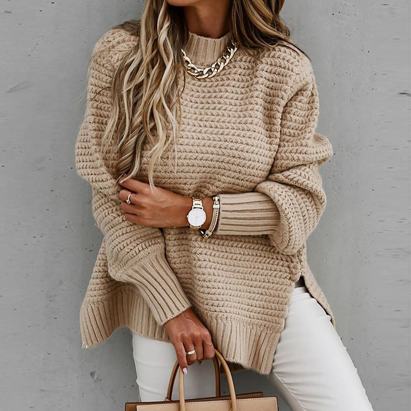 Gebreide Pullover met Halfhoge Hals – Elise