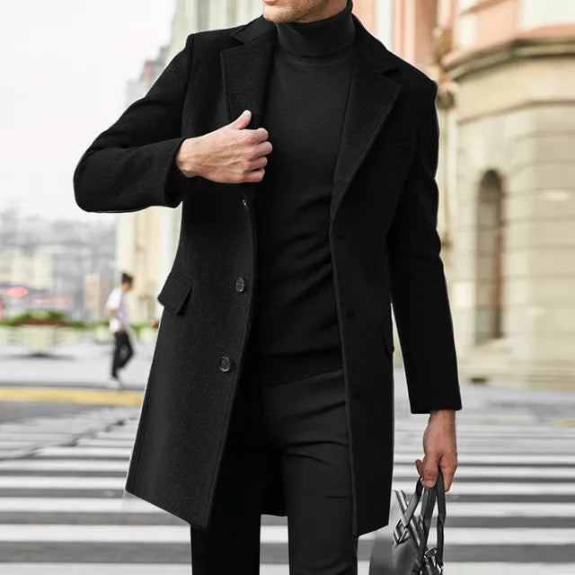 Heren vintage lange trenchcoat jas – Victor