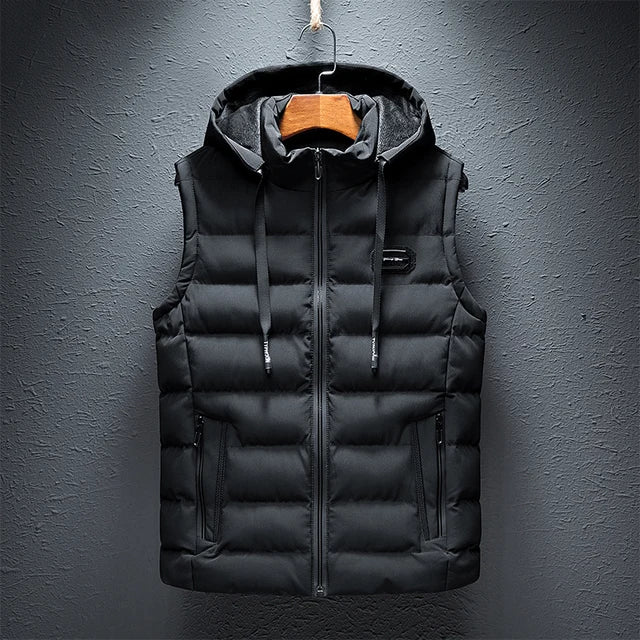 Heren gewatteerde hooded bodywarmer – Lucas