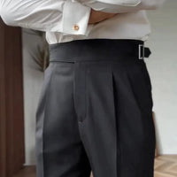 Heren hoge taille dress pants met gesp – Oliver