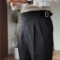 Heren hoge taille dress pants met gesp – Oliver