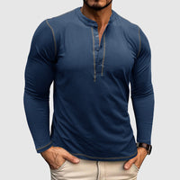Heren shirt met lange mouwen en knoopdetails – Victor