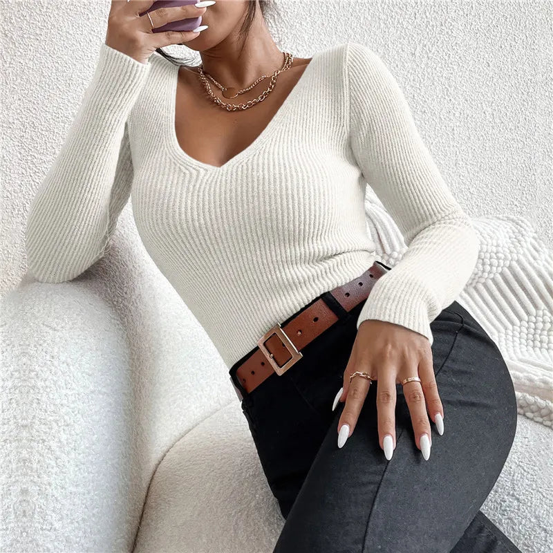 Gebreide V-Hals Trui met Luxe Comfort – Olivia