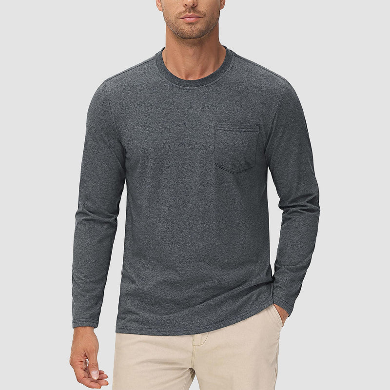 Casual Lange Mouwen T-shirt met Zak voor Heren – Ruben