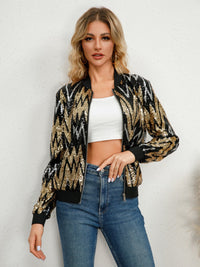 Trendy dames bomberjack met pailletten – Isabelle