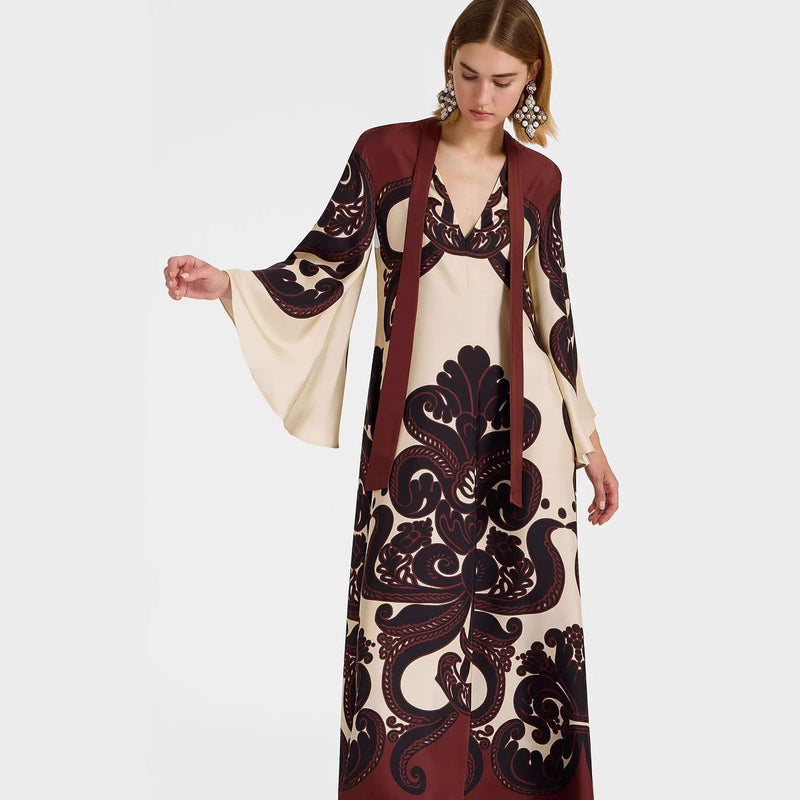 Elegante satijnen maxi jurk voor speciale gelegenheden – Noor