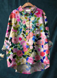 Dames blouse bloemenprint flatterend elegant comfortabel – Elisia