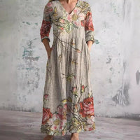 Bloemenprint Jurk met Getailleerd Silhouet en Comfort – Elina