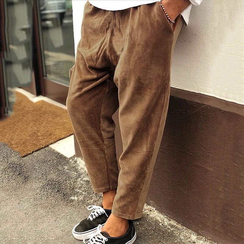 Corduroy Herenbroek Losse Pasvorm Ademend Zomer – Valturio