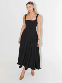 Midi damesjurk met elegante pasvorm en comfort – Ysabeau