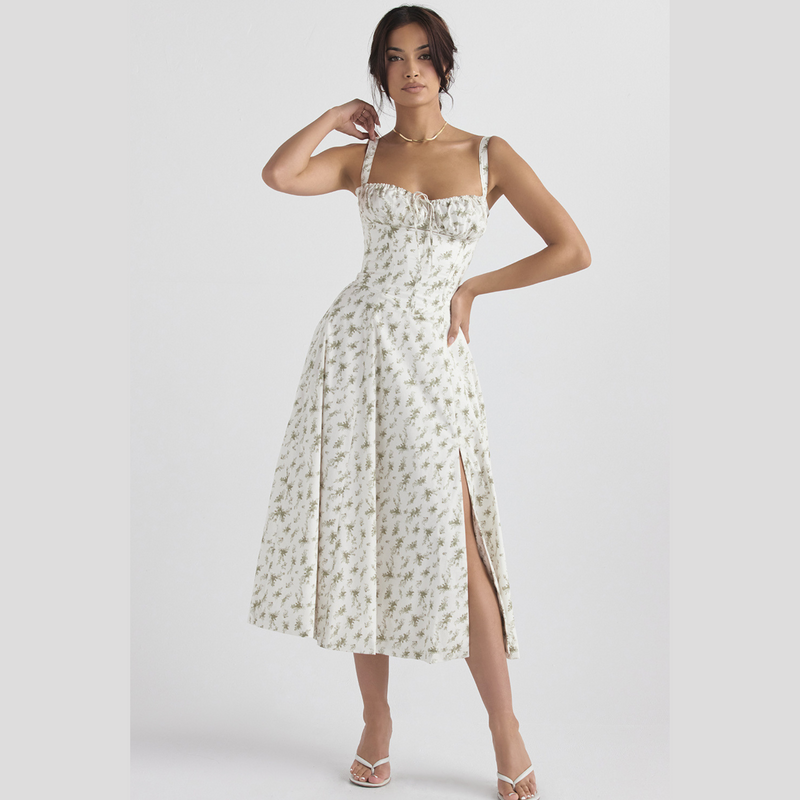 Shapewear Maxi Jurk met Bloemenprint voor Slank Silhouet - Mila