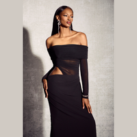 Off-Shoulder Maxi Jurk met Gedrapeerde Taille – Emma