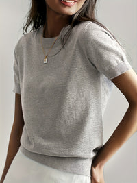 Gebreid dames T-shirt comfortabel luchtig tijdloos stijl – Elvea