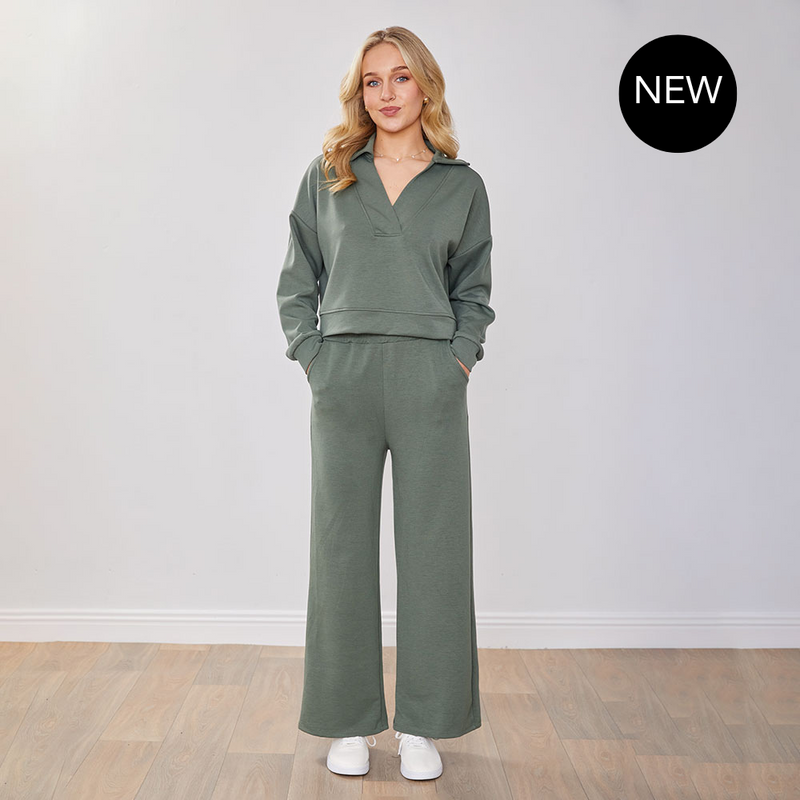 Chique damespak met V-hals en comfort – Noor