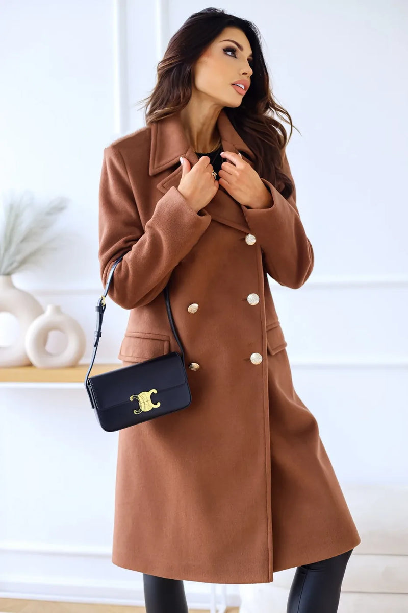 Vrouwen dubbel geruite winterjas – Sophie