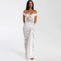 Maxi kanten off-shoulder galajurk voor dames – Isolde
