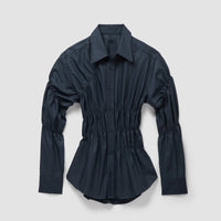 Getailleerde blouse met stretch en ruches – Noralie