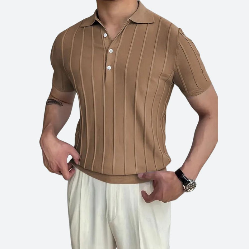 Poloshirt met Hoge Stretch V-Hals voor Heren – Victor