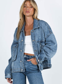 Dames denim jas oversized vintage stoer en tijdloos – Elanya