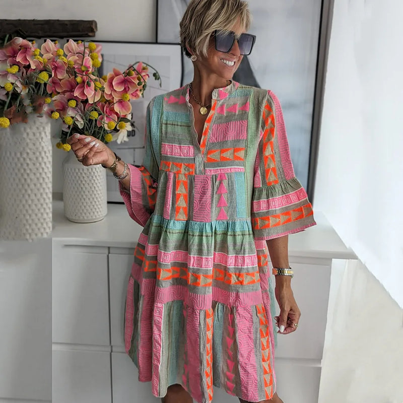 Elegante Lente Midi Jurk voor Dames – Mila