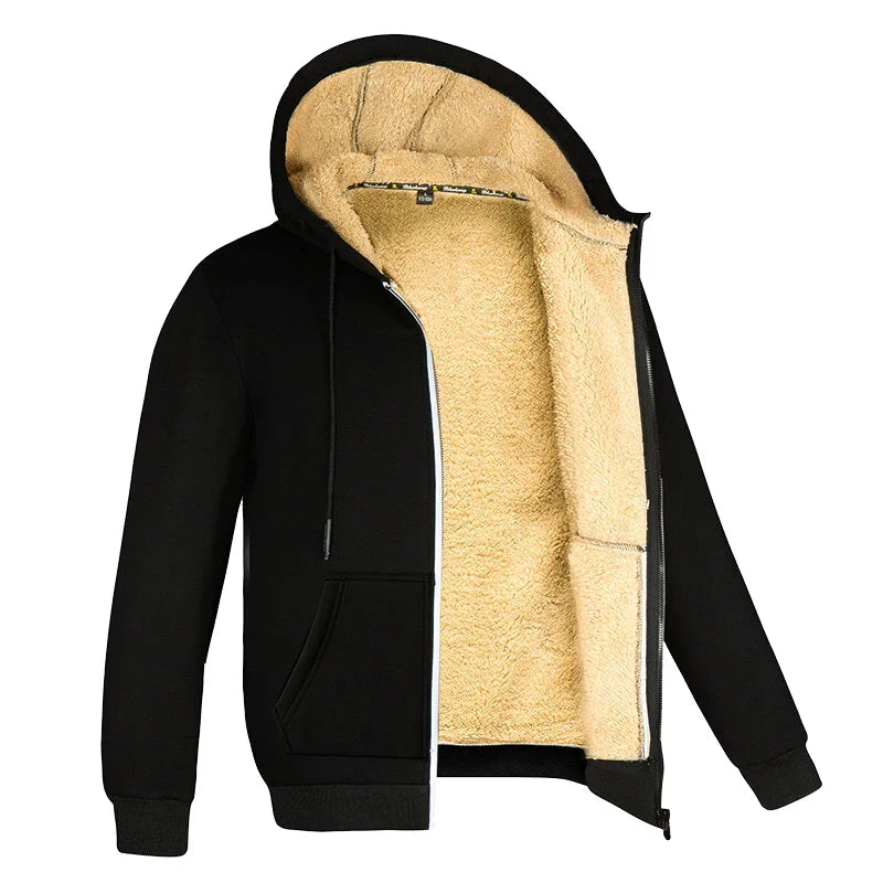 Warme lamswollen heren hoodie met rits – James