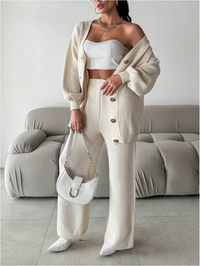 Comfortabele Set: Cardigan en Pyjama voor Winter – Leya